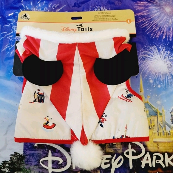 DisneyParks Disney Tails Christmas Mickey's Lodge Holiday Harness Large NWT - Picture 3 of 5